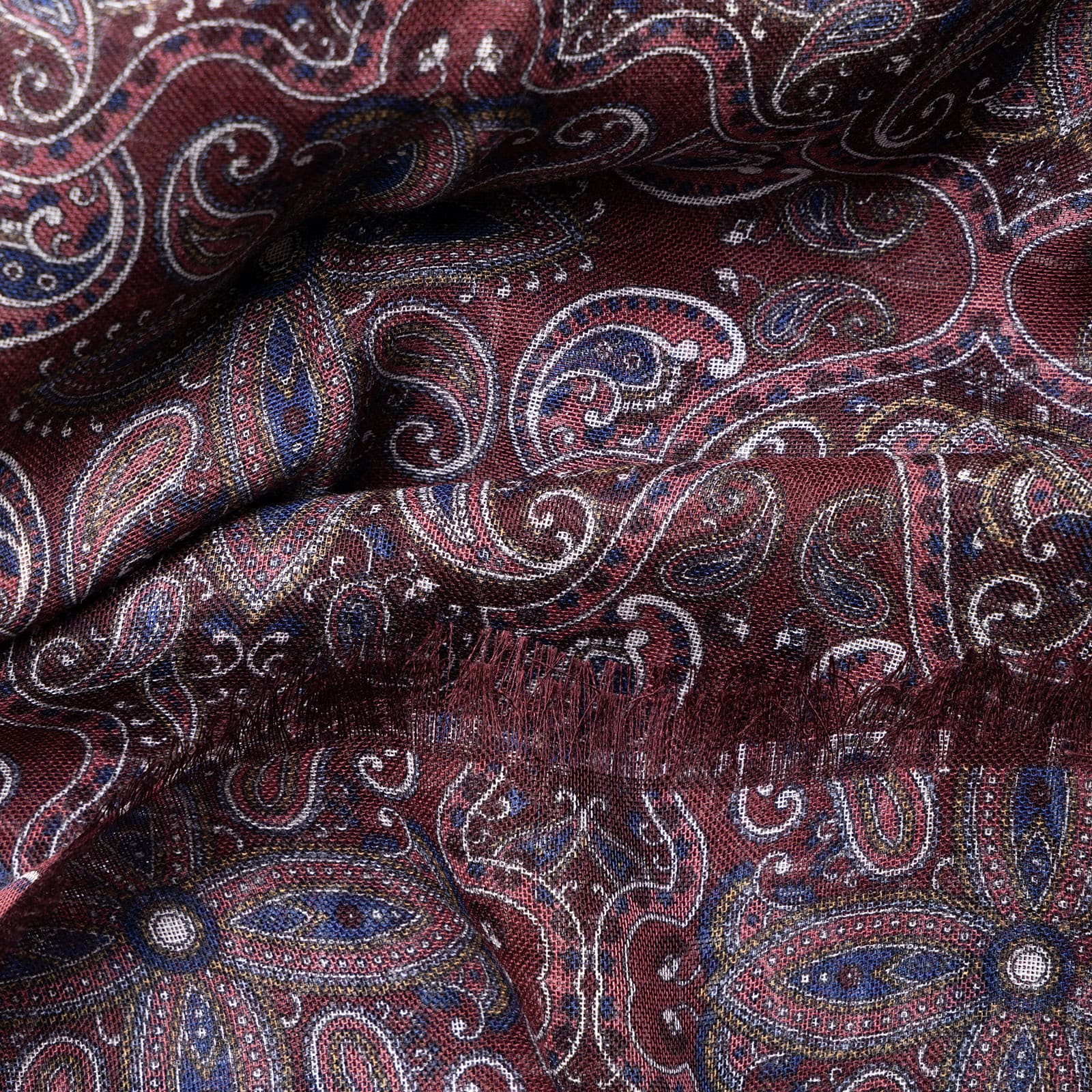 Cashmere, Silk, and Wool bordeaux Shawl