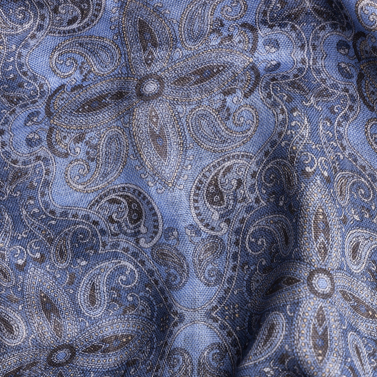 Cashmere, Silk, and Wool blue Shawl