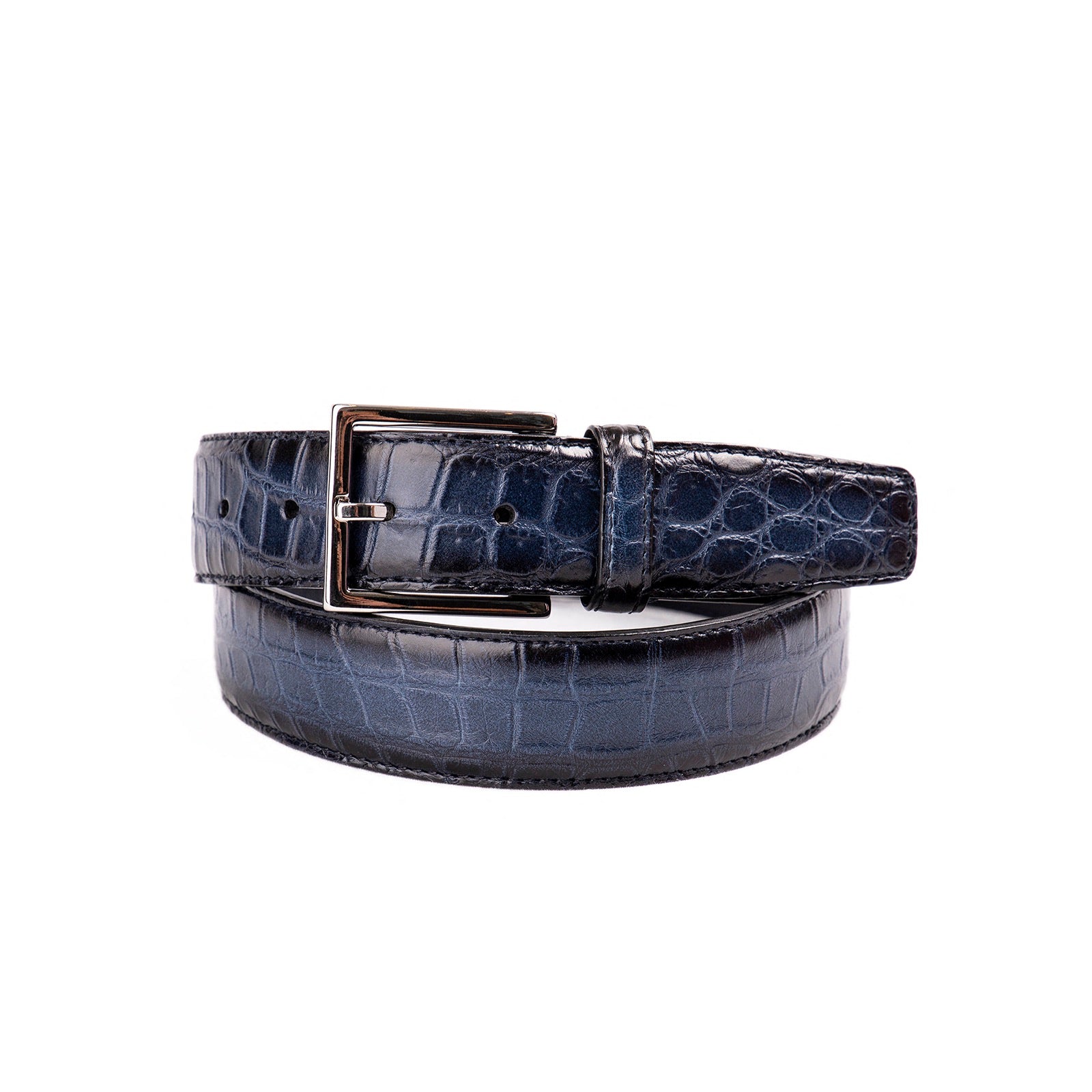 Navy Alligator Belt size 90 Made shops in Italy