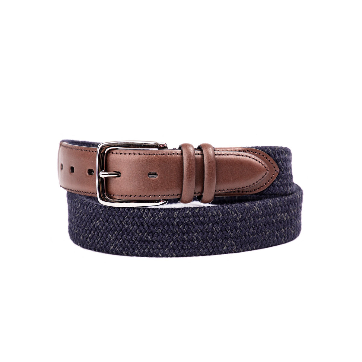 Wool & Leather blue belt - Armeria Meschieri