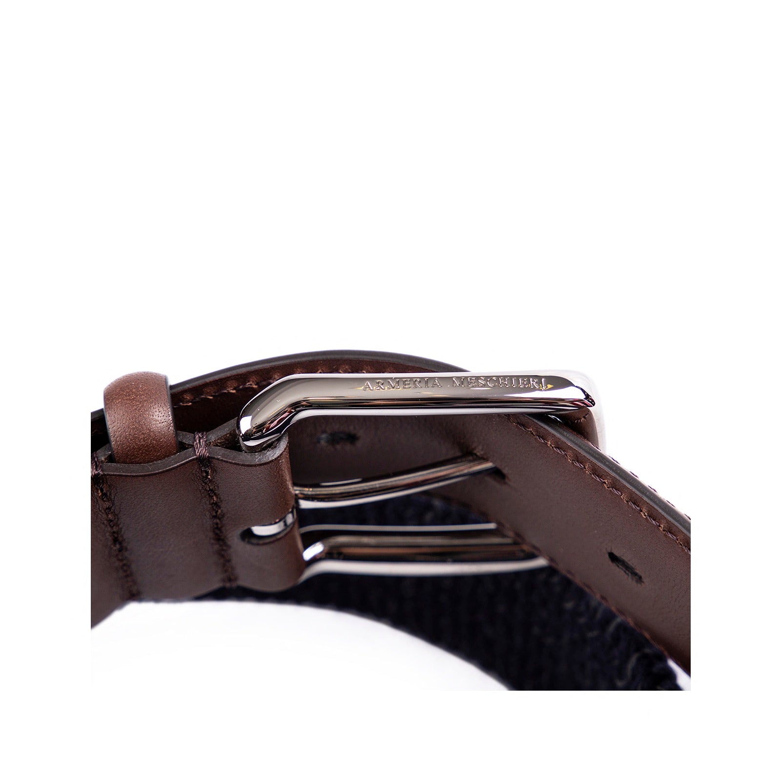 Wool & Leather blue belt - Armeria Meschieri