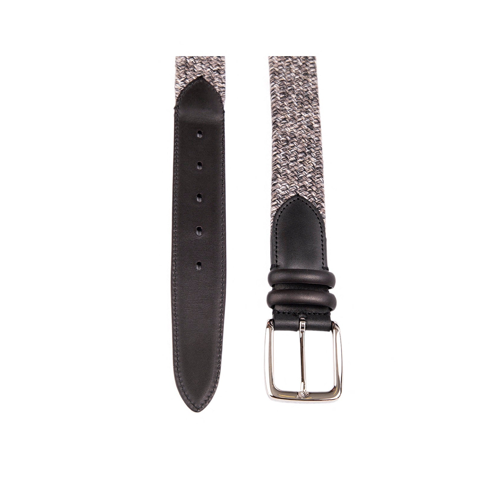 Wool & Leather grey belt - Armeria Meschieri