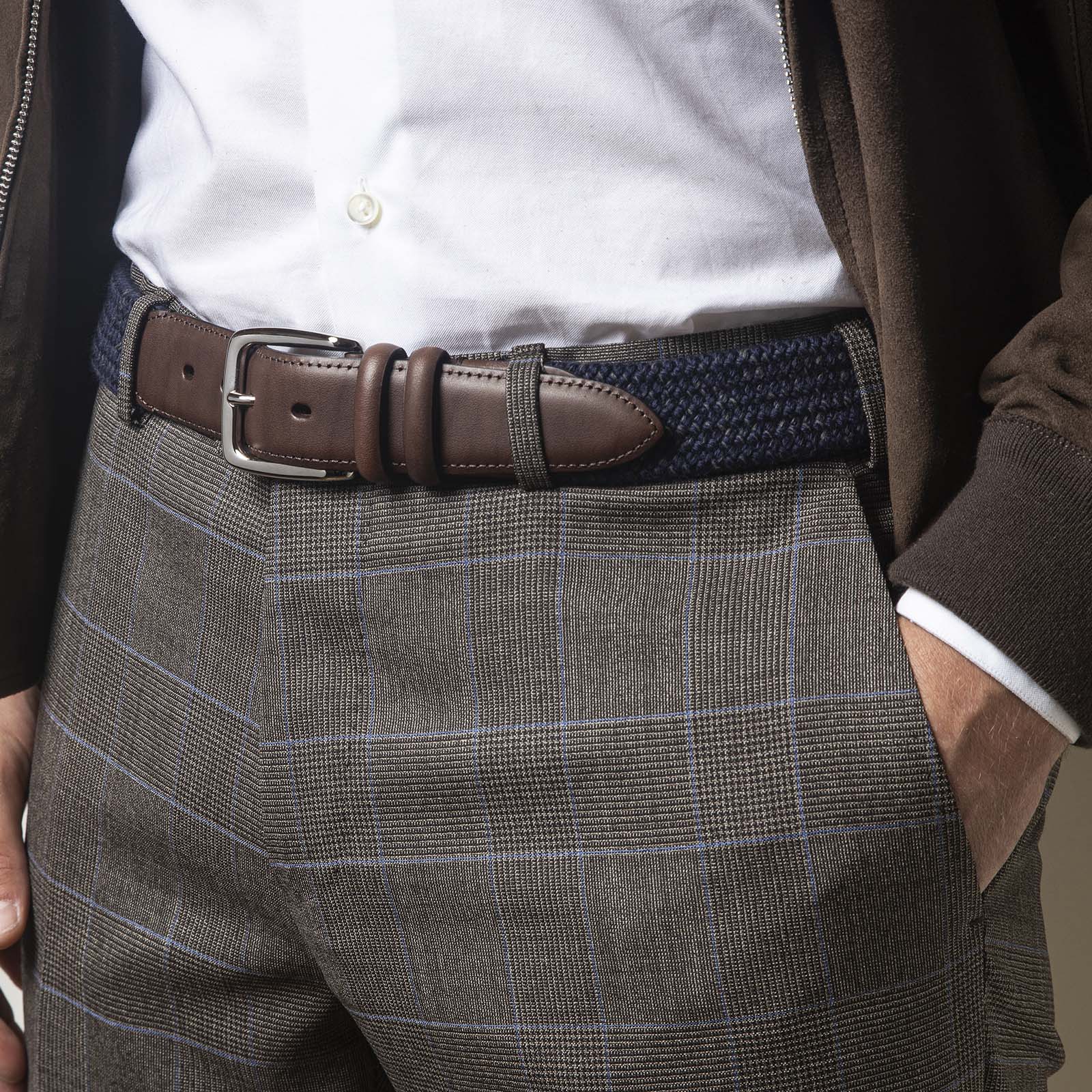 Wool & Leather blue