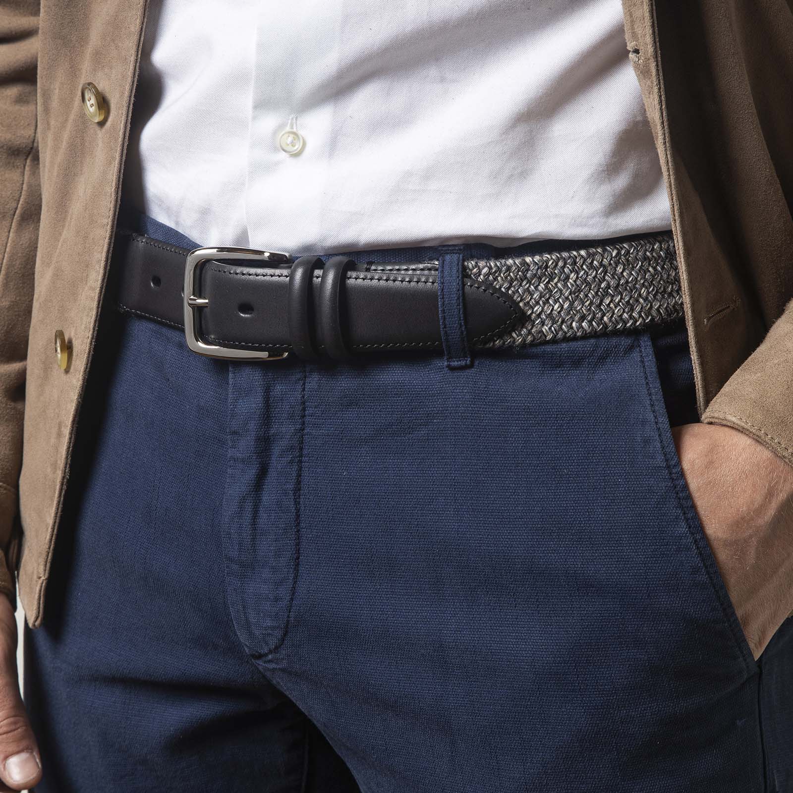 Wool & Leather grey