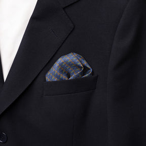 Pocket square blue with green details