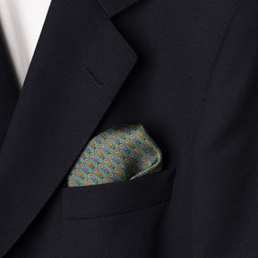 Pocket square green with purple details