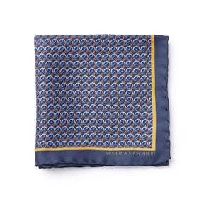 Pocket square blue with light blue details