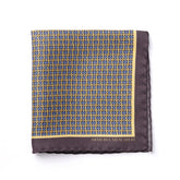 Pocket square brown with yellow details
