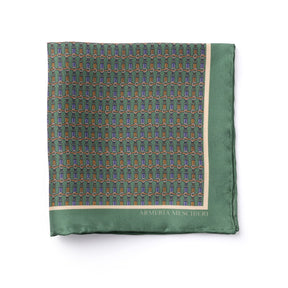 Pocket square green with purple details