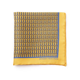 Pocket square yellow with blue details