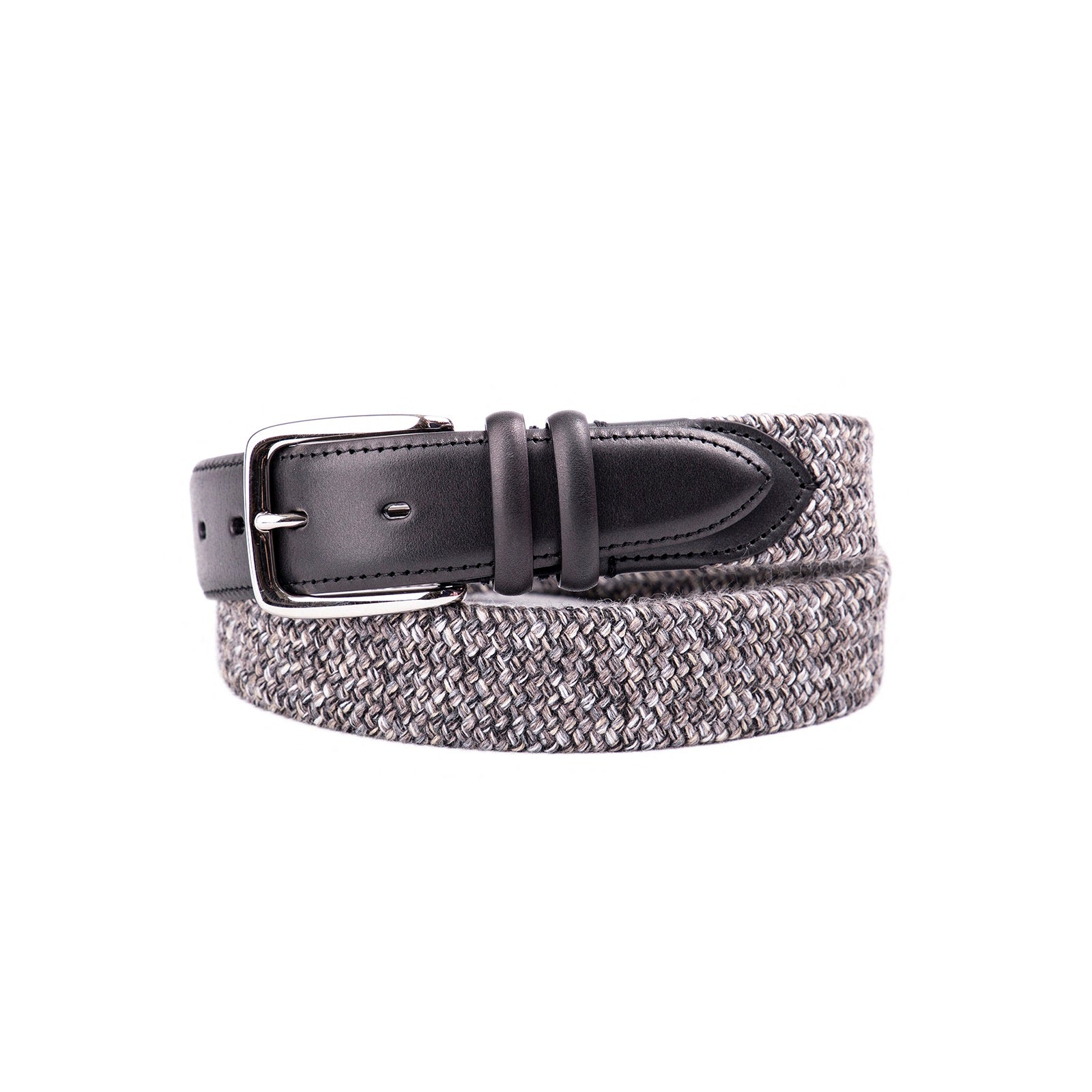 Wool & Leather grey belt - Armeria Meschieri